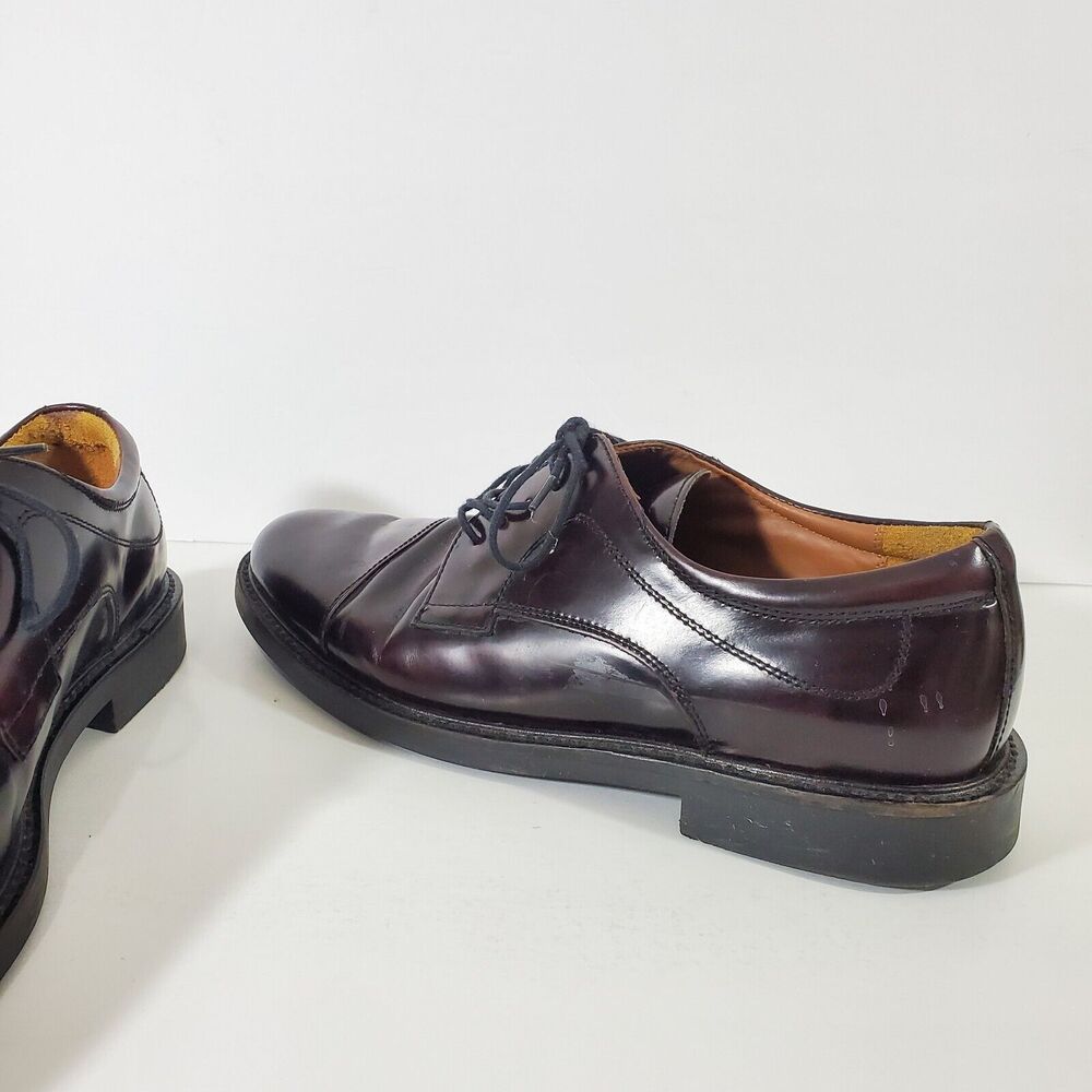 Johnston Murphy Oxford Shoes 9.5 M Minzer Dark Burgundy Lace Up 20-1253 Cap Toe - Picture 8 of 12